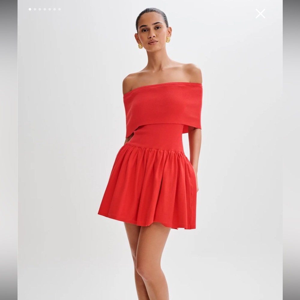 Meshki Lydia Off Shoulder Knit Mini Dress